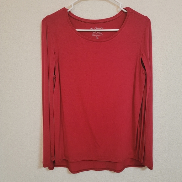 Chico's Red Tank Cape Top - Picture 1 of 4
